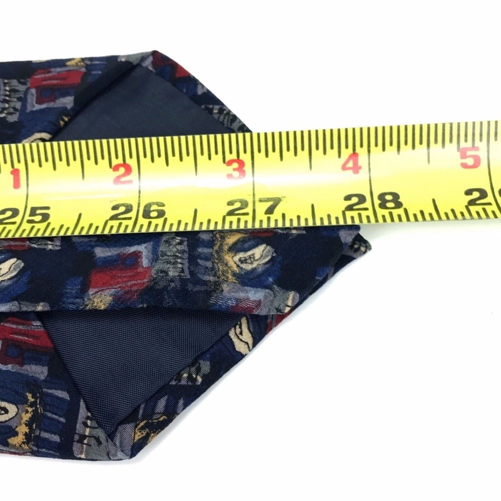 Jerry J. Garcia Tie Blue Opaque Multicolor Artist Silk Collector Necktie 56" - Picture 10 of 10